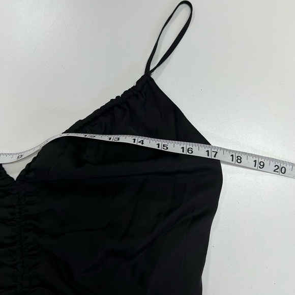 ASTR Peony Dress Black Mini Sateen Satin Ruched
Size Medium NEW Revolve - Picture 6 of 12